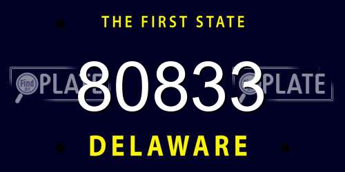 80833 Delaware License Plate