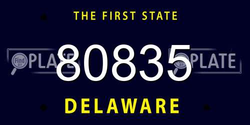 80835 Delaware License Plate