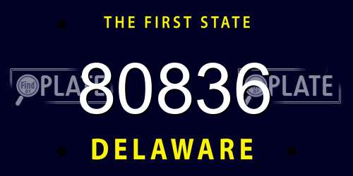 80836 Delaware License Plate