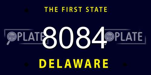 8084 Delaware License Plate