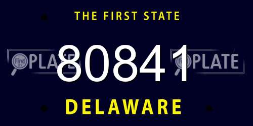 80841 Delaware License Plate