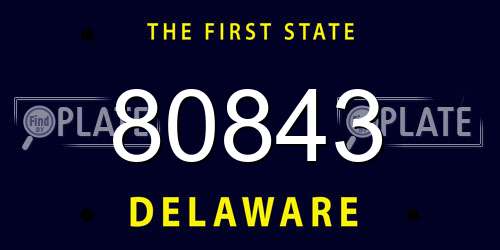 80843 Delaware License Plate