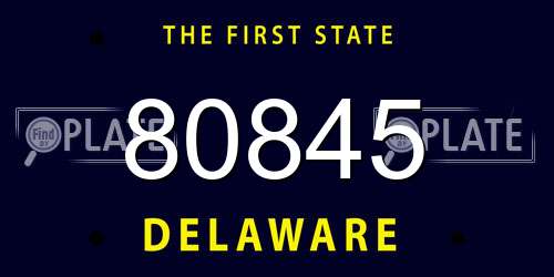 80845 Delaware License Plate