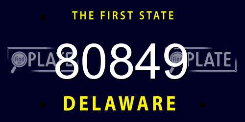 80849 Delaware License Plate