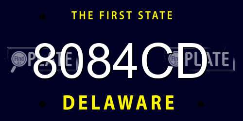 8084CD Delaware License Plate