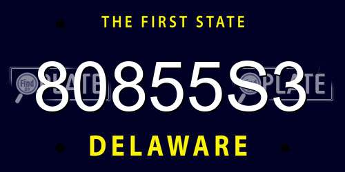 80855S3 Delaware License Plate