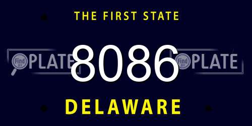 8086 Delaware License Plate