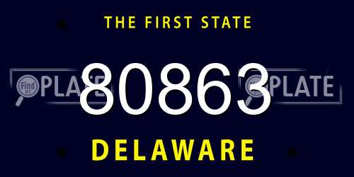 80863 Delaware License Plate