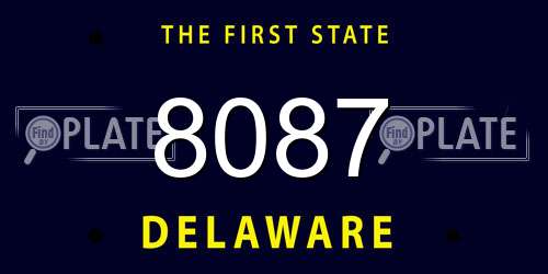 8087 Delaware License Plate