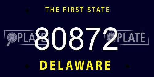 80872 Delaware License Plate