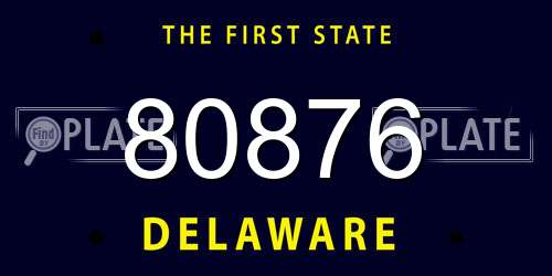 80876 Delaware License Plate