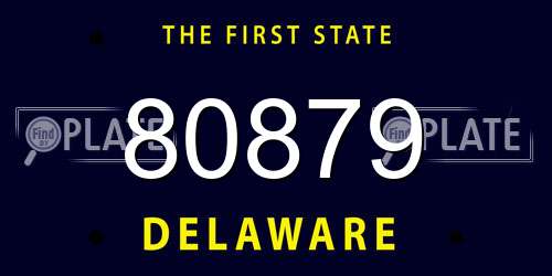 80879 Delaware License Plate