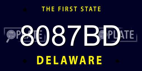 8087BD Delaware License Plate