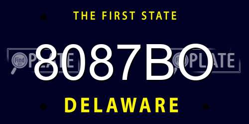 8087BO Delaware License Plate