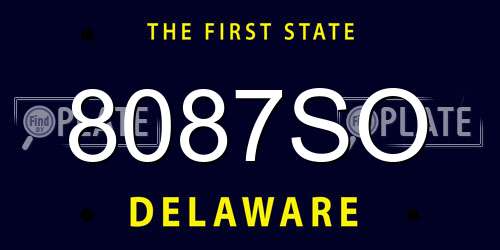 8087SO Delaware License Plate