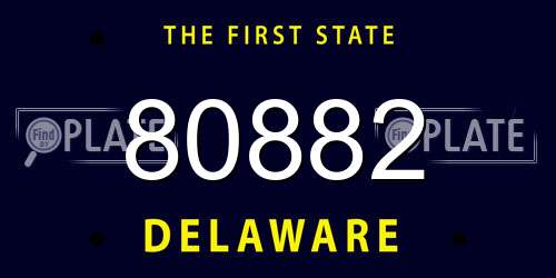 80882 Delaware License Plate