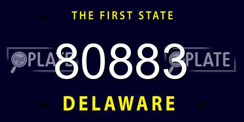 80883 Delaware License Plate