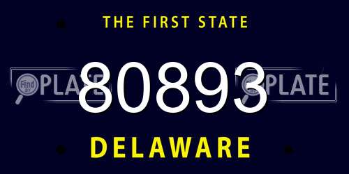 80893 Delaware License Plate