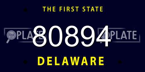 80894 Delaware License Plate