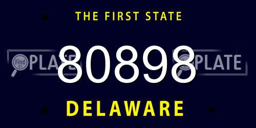 80898 Delaware License Plate