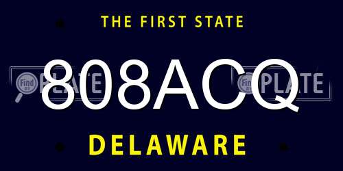 808ACQ Delaware License Plate