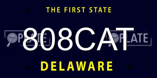 808CAT Delaware License Plate