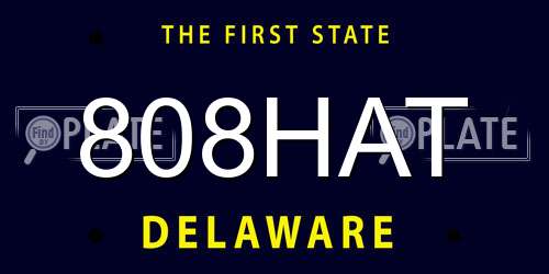 808HAT Delaware License Plate