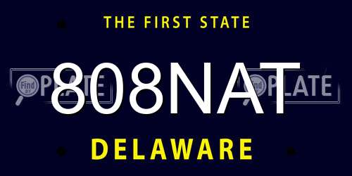 808NAT Delaware License Plate