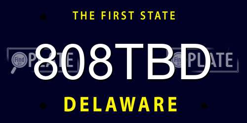 808TBD Delaware License Plate