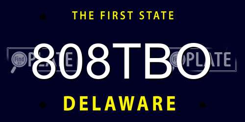 808TBO Delaware License Plate