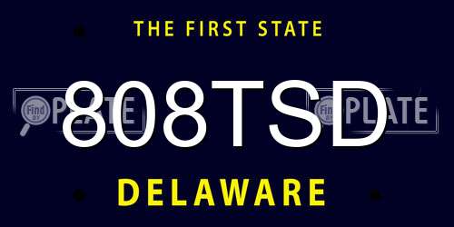 808TSD Delaware License Plate