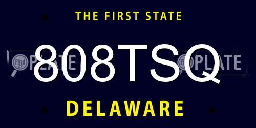 808TSQ Delaware License Plate