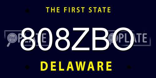 808ZBO Delaware License Plate