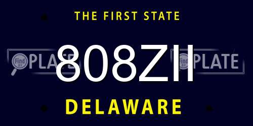 808ZII Delaware License Plate