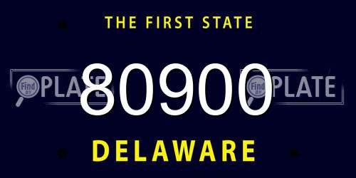 80900 Delaware License Plate