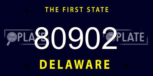 80902 Delaware License Plate