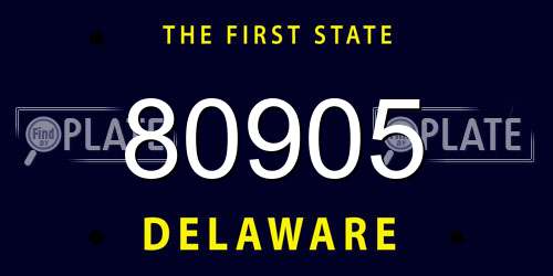 80905 Delaware License Plate