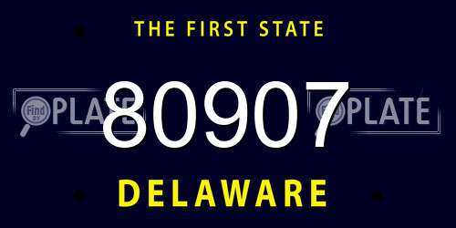80907 Delaware License Plate
