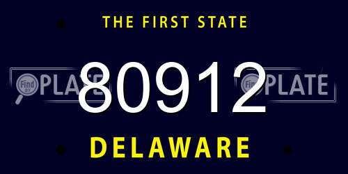 80912 Delaware License Plate