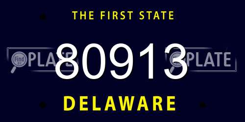 80913 Delaware License Plate