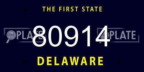 80914 Delaware License Plate