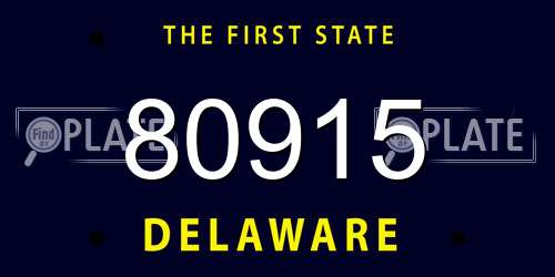 80915 Delaware License Plate
