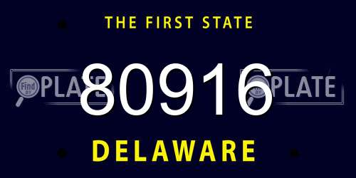 80916 Delaware License Plate