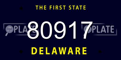 80917 Delaware License Plate