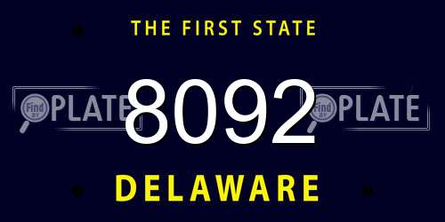 8092 Delaware License Plate
