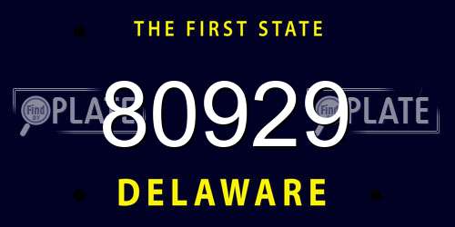 80929 Delaware License Plate