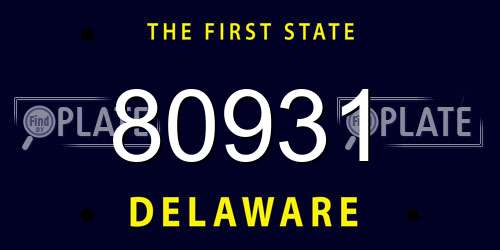 80931 Delaware License Plate