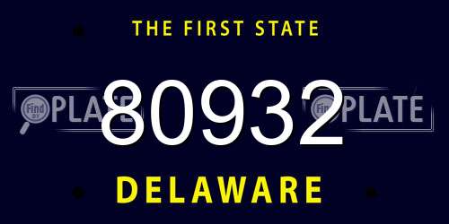 80932 Delaware License Plate