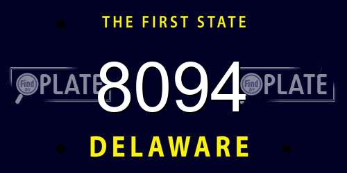 8094 Delaware License Plate