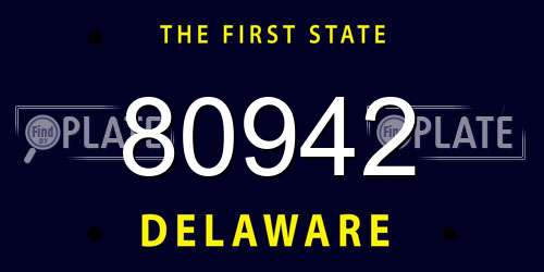 80942 Delaware License Plate